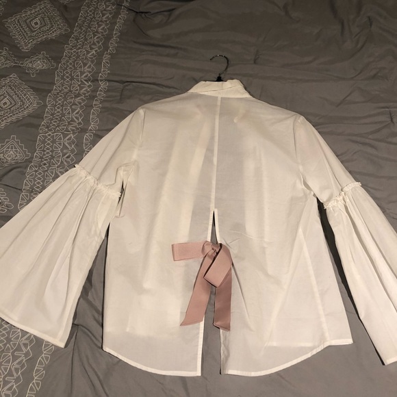 Topshop Flute Sleeve Button Down Shirt - Picture 6 of 6